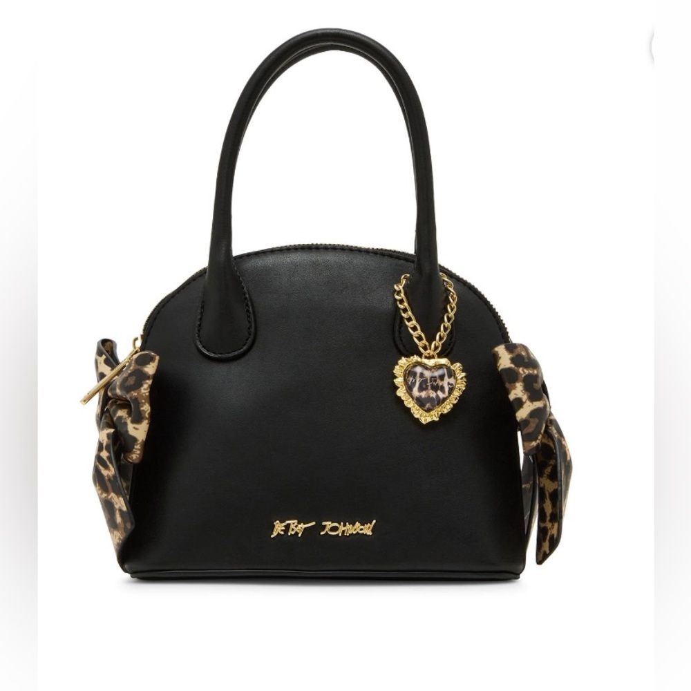 Betsey Johnson Xoholly Dome Satchel Black Handbag/ Crossbody Purse ~Brand New~